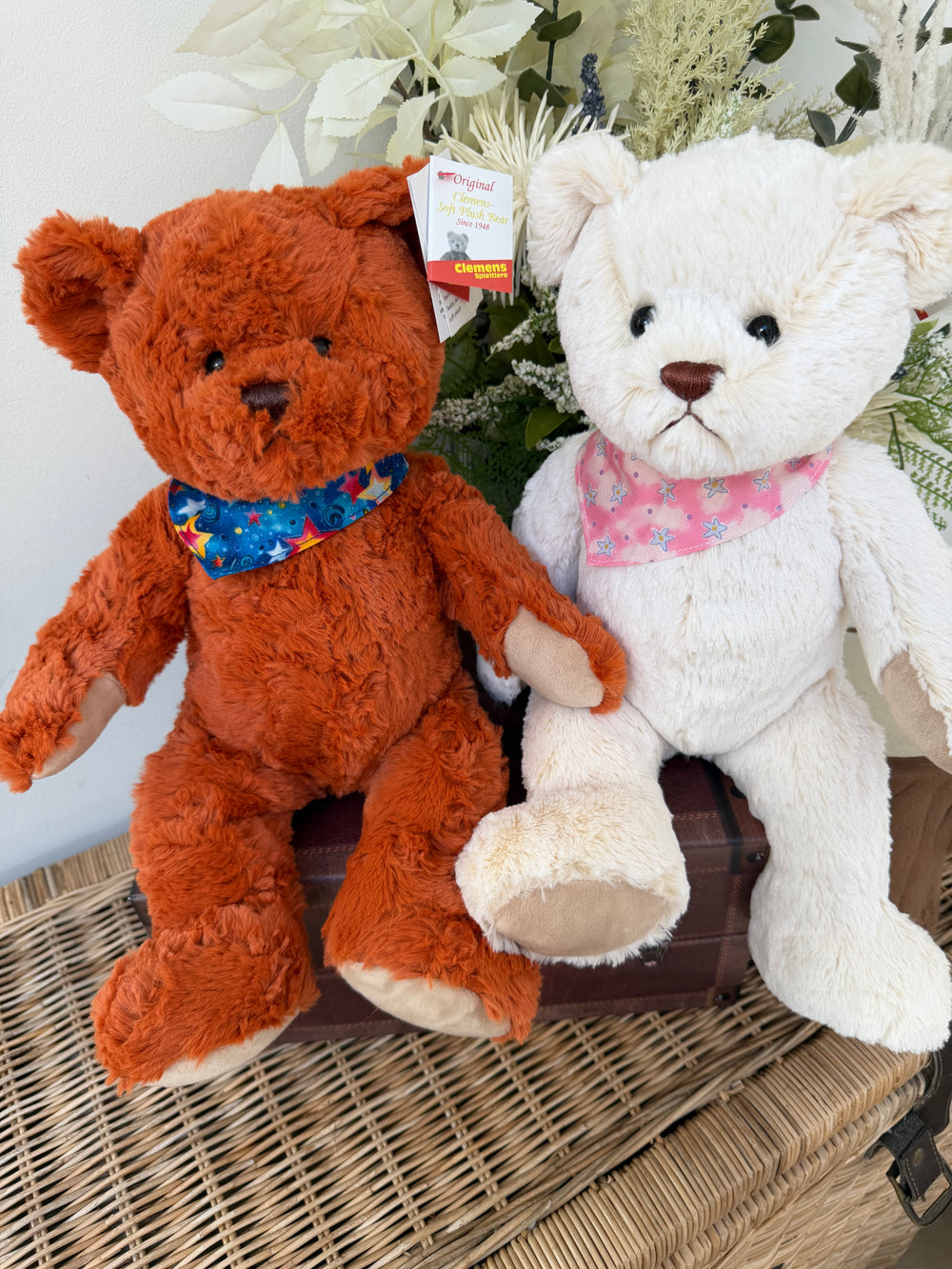 Teddy Jari 38cm Soft Plush Children's Teddy Bear - Auburn Blue Neckerchief
