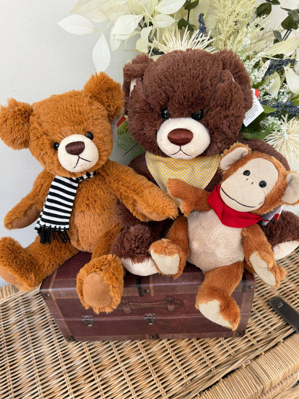 Little Monkey 25cm Clemens Soft Plush Toy Gold-Brown