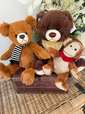 Teddy Felix 30cm Soft Plush 1 fold jointed Children's Teddy Bear - Auburn
