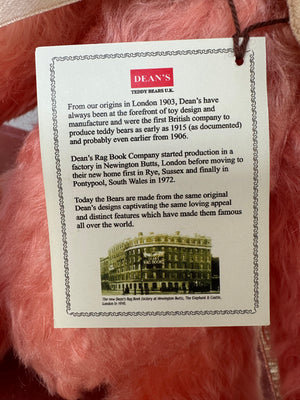 Deans Teddy Millie 38cm Light Pink Mohair Limited Edition Teddy Bear