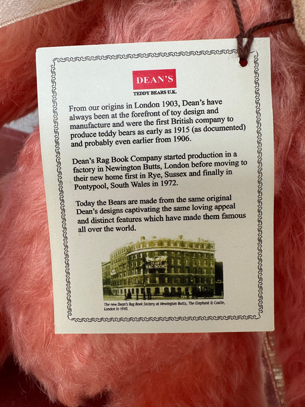 Deans Teddy Millie 38cm Light Pink Mohair Limited Edition Teddy Bear