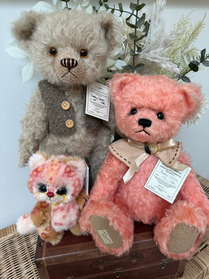 Deans Teddy Millie 38cm Light Pink Mohair Limited Edition Teddy Bear