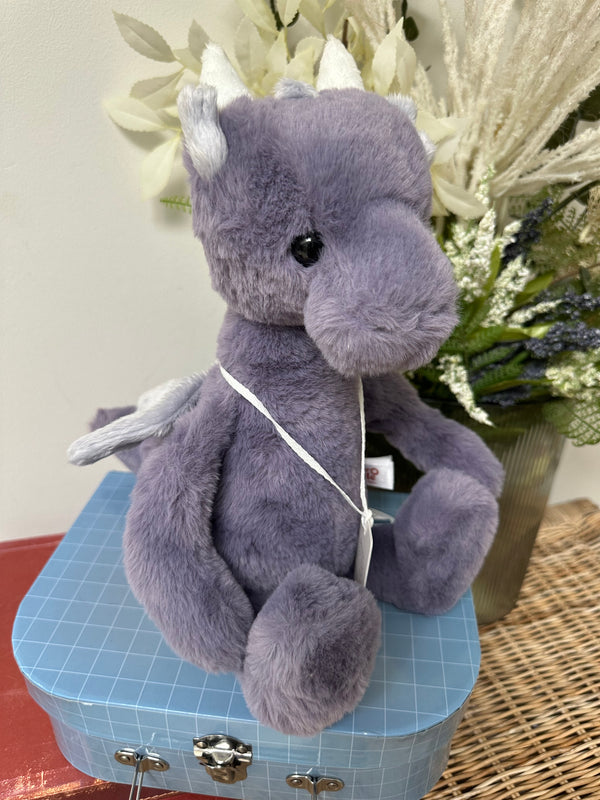 Draco Dragon Large Lavender Plush Bear & Me Teddy Bear Dragon