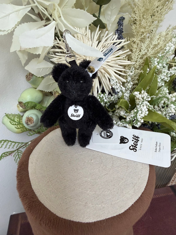 Mini Teddy Bear Steiff Black Mohair Keyring