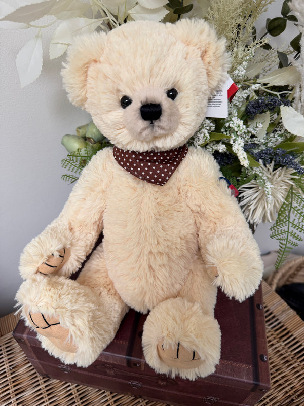 Teddy Javier 40cm Clemens Soft Plush Cream fully jointed Teddy Bear