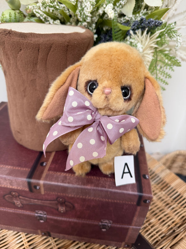 Molly Dot Velvet Brown 16cm Miniature Clemens Collectors Spring Bunny Rabbit Option A