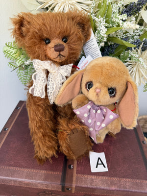 Molly Dot Velvet Brown 16cm Miniature Clemens Collectors Spring Bunny Rabbit Option A