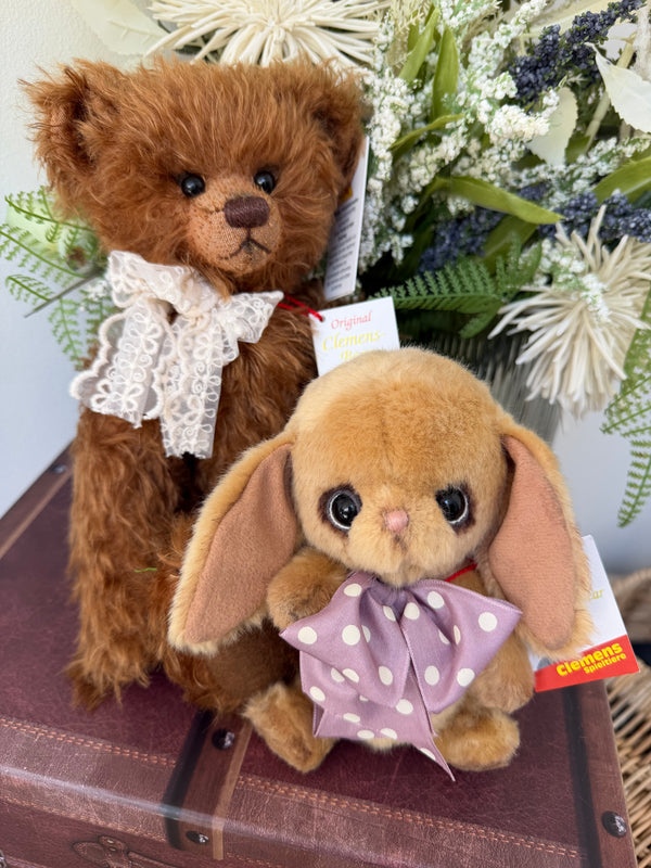 Molly Dot Velvet Brown 16cm Miniature Clemens Collectors Spring Bunny Rabbit Option A