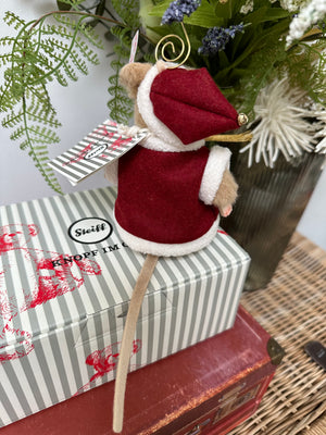 Santa Mouse Miniature Steiff Christmas Decoration Limited Edition Ornament No 1322