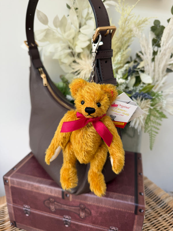 Clever Teddy Tomke Clemens Honey Mohair Plush Key Ring  / Coin Purse