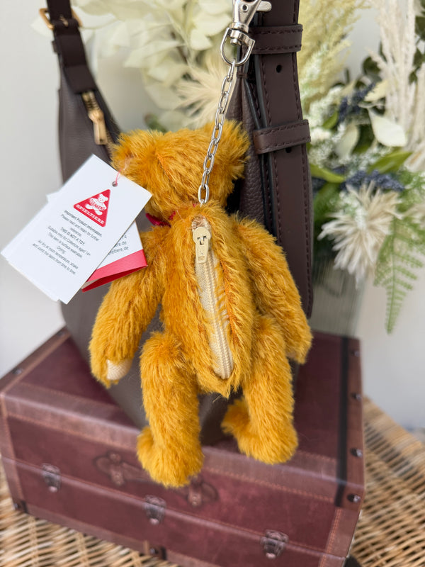Clever Teddy Tomke Clemens Honey Mohair Plush Key Ring  / Coin Purse