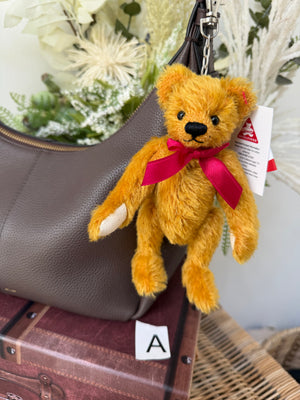 Clever Teddy Tomke Clemens Honey Mohair Plush Key Ring  / Coin Purse