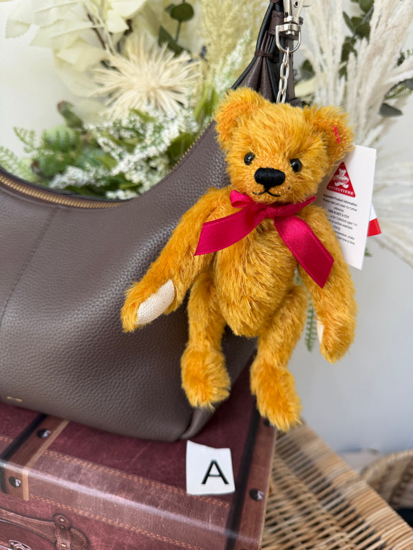 Clever Teddy Tomke Clemens Honey Mohair Plush Key Ring  / Coin Purse