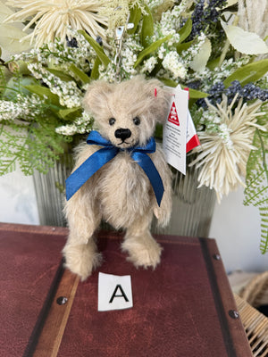 Clever Teddy Jaron Clemens Grey Mohair Plush Key Ring  / Coin Purse