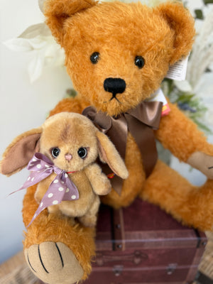 Molly Dot Velvet Brown 16cm Miniature Clemens Collectors Spring Bunny Rabbit Option E