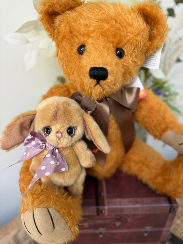 Molly Dot Velvet Brown 16cm Miniature Clemens Collectors Spring Bunny Rabbit Option E