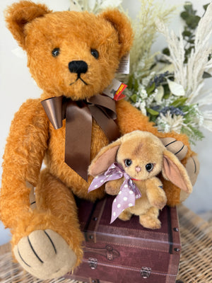 Molly Dot Velvet Brown 16cm Miniature Clemens Collectors Spring Bunny Rabbit Option E