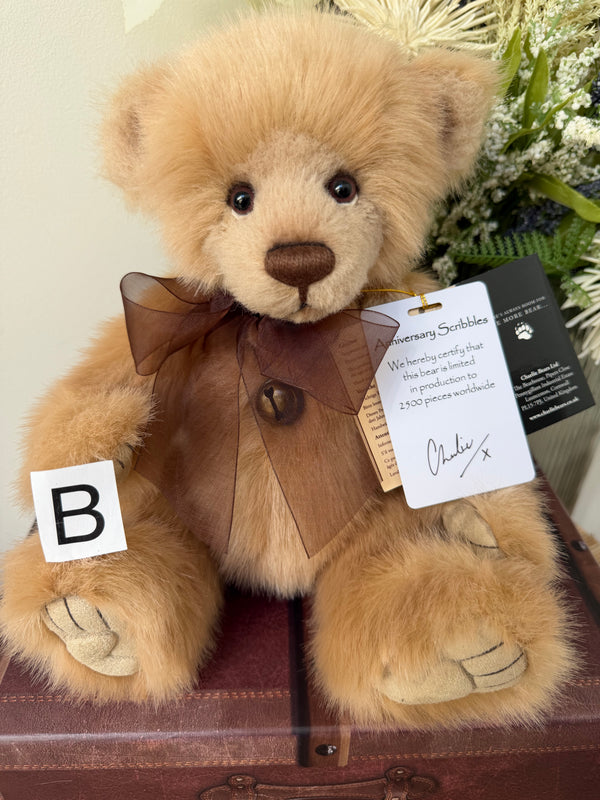Anniversary Scribbles Hand Signed Charlie Bears Plush Collectable Teddy Bear