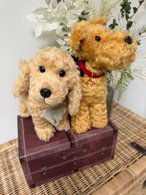 Cocker Spaniel Merrythought Golden Wavy Mohair Plush Puppy Dog.