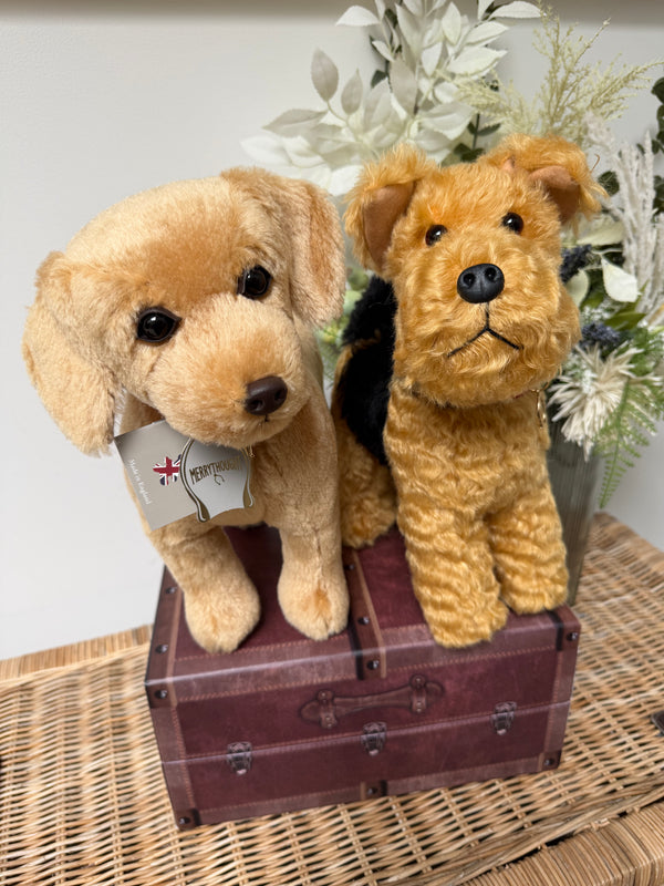 Yellow Labradoror Merrythought honey coloured Mohair Plush Collectable Puppy Dog.