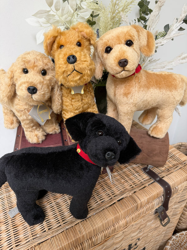 Yellow Labradoror Merrythought honey coloured Mohair Plush Collectable Puppy Dog.
