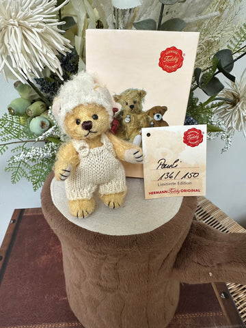 Pauli Miniature Teddy Hermann 9cm Limited Edition Collectable Mohair Teddy Bear No 136