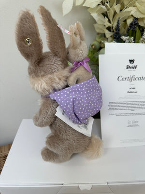 Rabbit Limited Edition 2 pce Collectable Mohair Bunny Rabbit Set No 489