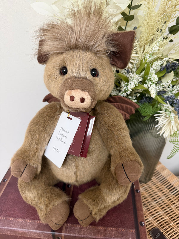 Hogwash Charlie Bears Plush Collection Limited Edition Flying Boar No 766