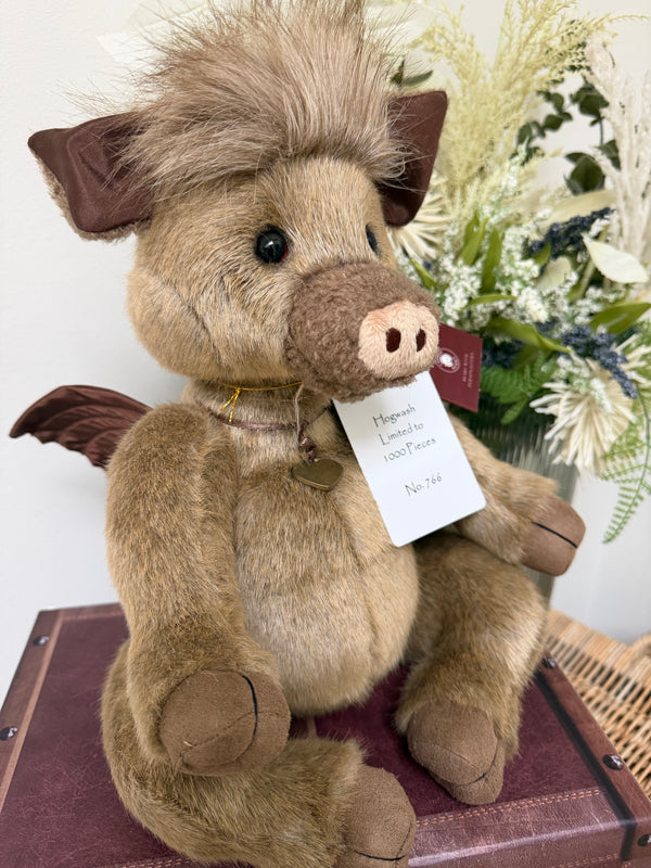 Hogwash Charlie Bears Plush Collection Limited Edition Flying Boar No 766