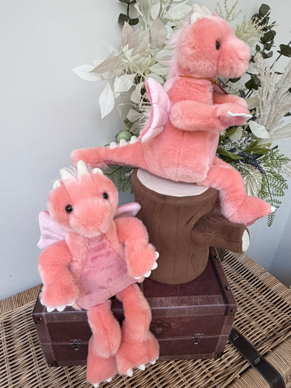 Hearts Charlie Bears Bearhouse Small Plush Pink Dragon