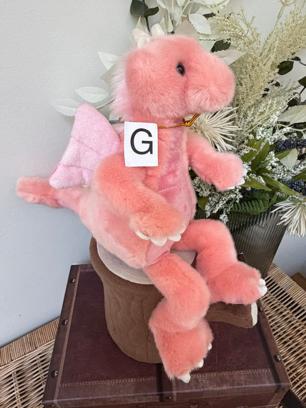 Hearts Charlie Bears Bearhouse Small Plush Pink Dragon