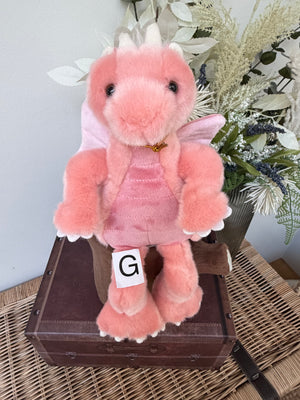 Hearts Charlie Bears Bearhouse Small Plush Pink Dragon