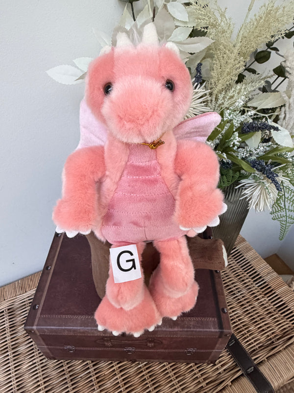 Hearts Charlie Bears Bearhouse Small Plush Pink Dragon