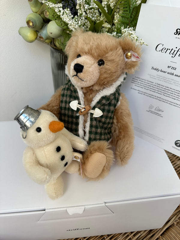 Teddy Bear with Snowman Steiff Limited Edition Christmas New Release No 252