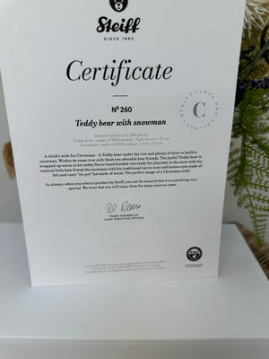 Teddy Bear with Snowman 2024 Steiff Limited Edition Christmas New Release No 260