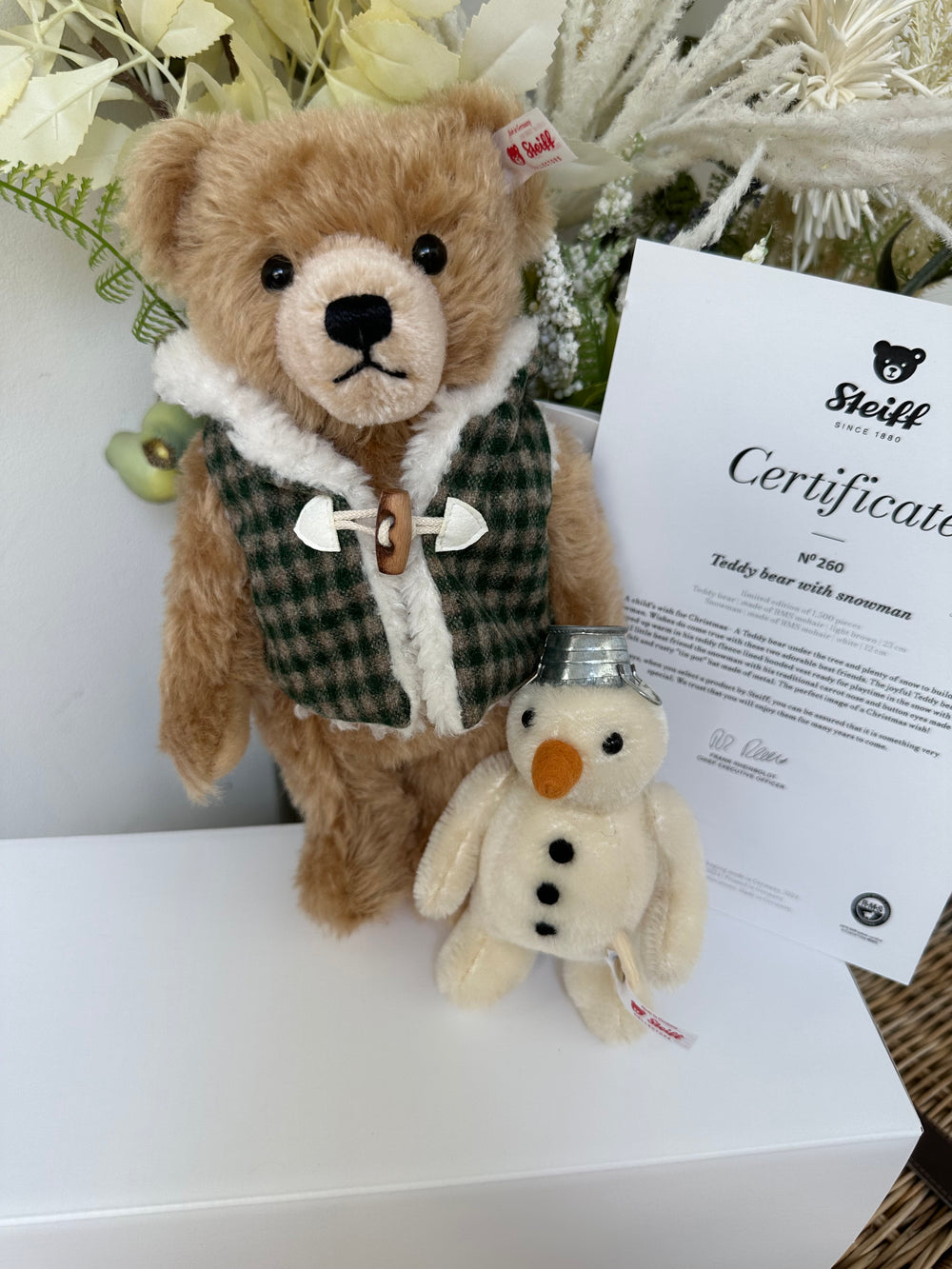 Teddy Bear with Snowman 2024 Steiff Limited Edition Christmas New Release No 260