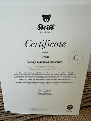 Teddy Bear with Snowman Steiff Limited Edition Christmas New Release No 246
