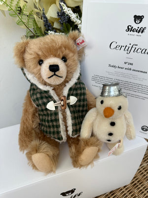 Teddy Bear with Snowman Steiff Limited Edition Christmas New Release No 246