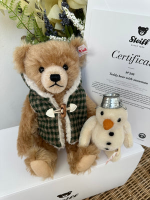 Teddy Bear with Snowman Steiff Limited Edition Christmas New Release No 246