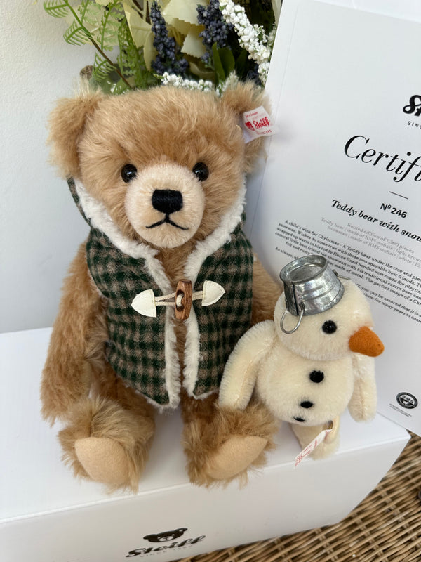 Teddy Bear with Snowman Steiff Limited Edition Christmas New Release No 246