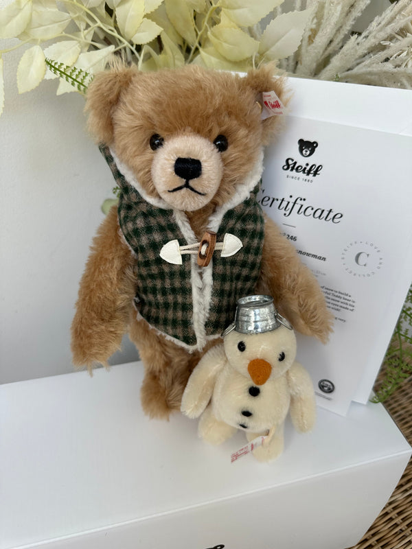 Teddy Bear with Snowman Steiff Limited Edition Christmas New Release No 246