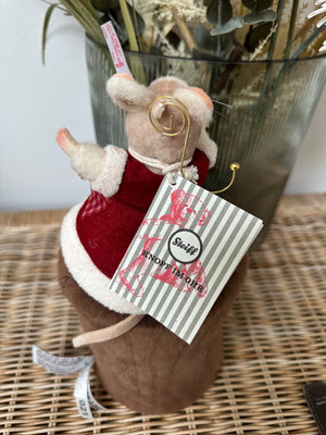 Mrs Santa Mouse Miniature Steiff Christmas Decoration No 466