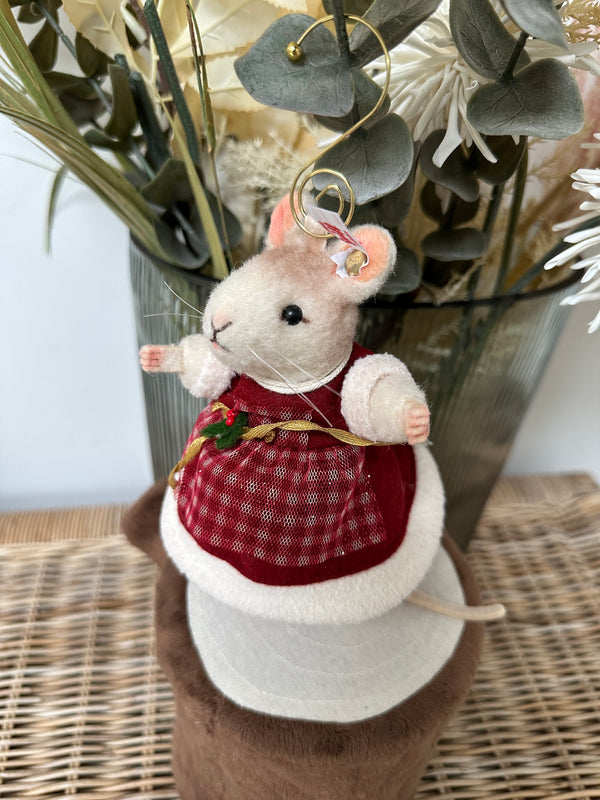 Mrs Santa Mouse Miniature Steiff Christmas Decoration No 466