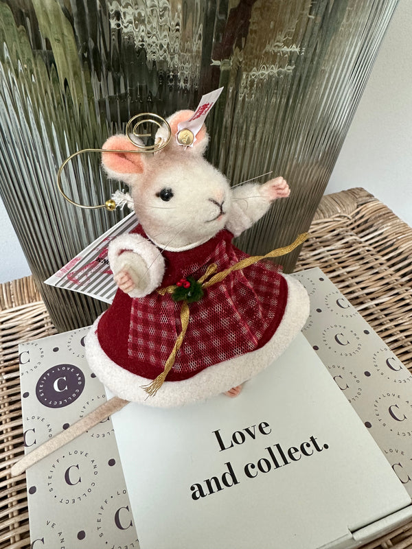 Mrs Santa Mouse Miniature Steiff Christmas Decoration No 466