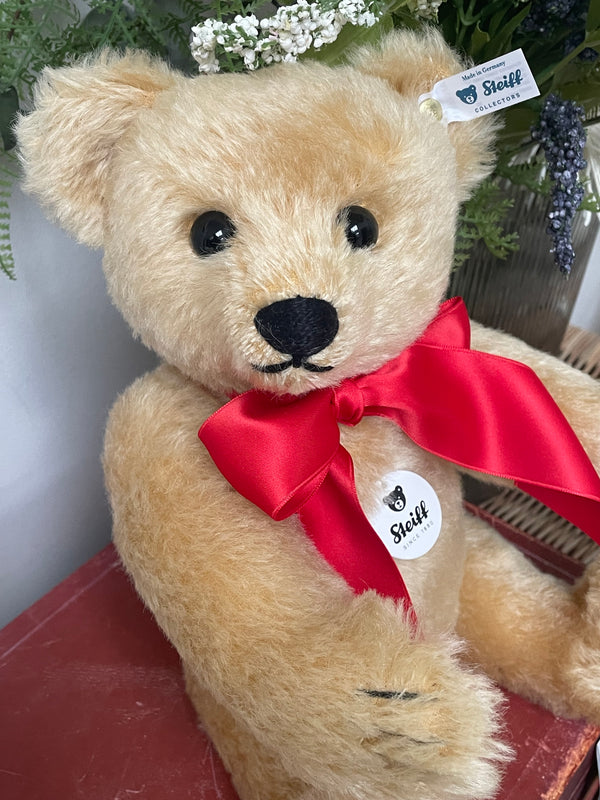 1909 Blond Steiff Classic Replica 35cm Collectors Mohair Teddy Bear with Growler