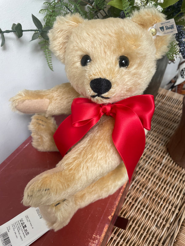 1909 Blond Steiff Classic Replica 35cm Collectors Mohair Teddy Bear with Growler
