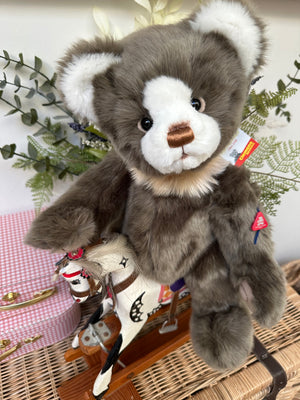 Clemens Ibbo fully jointed 43cm Silver Grey Large Plush Teddy Bear