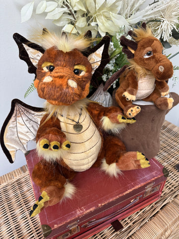 2 pce Lantern Rare 36cm Plush Charlie Bears Dragon & Lantern Cuddle Cub Dragon Pair A