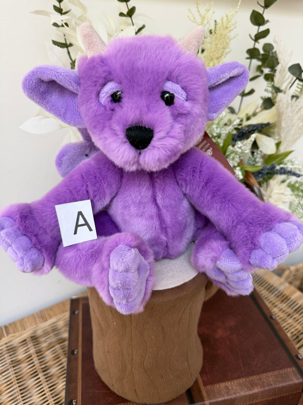 Portcullis Bearhouse by Charlie Bears Small Plush Purple Gargoyle