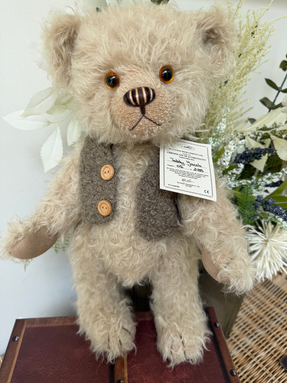 Deans Teddy Jacob Large 40cm Mohair Limited Edition Teddy Bear No 6
